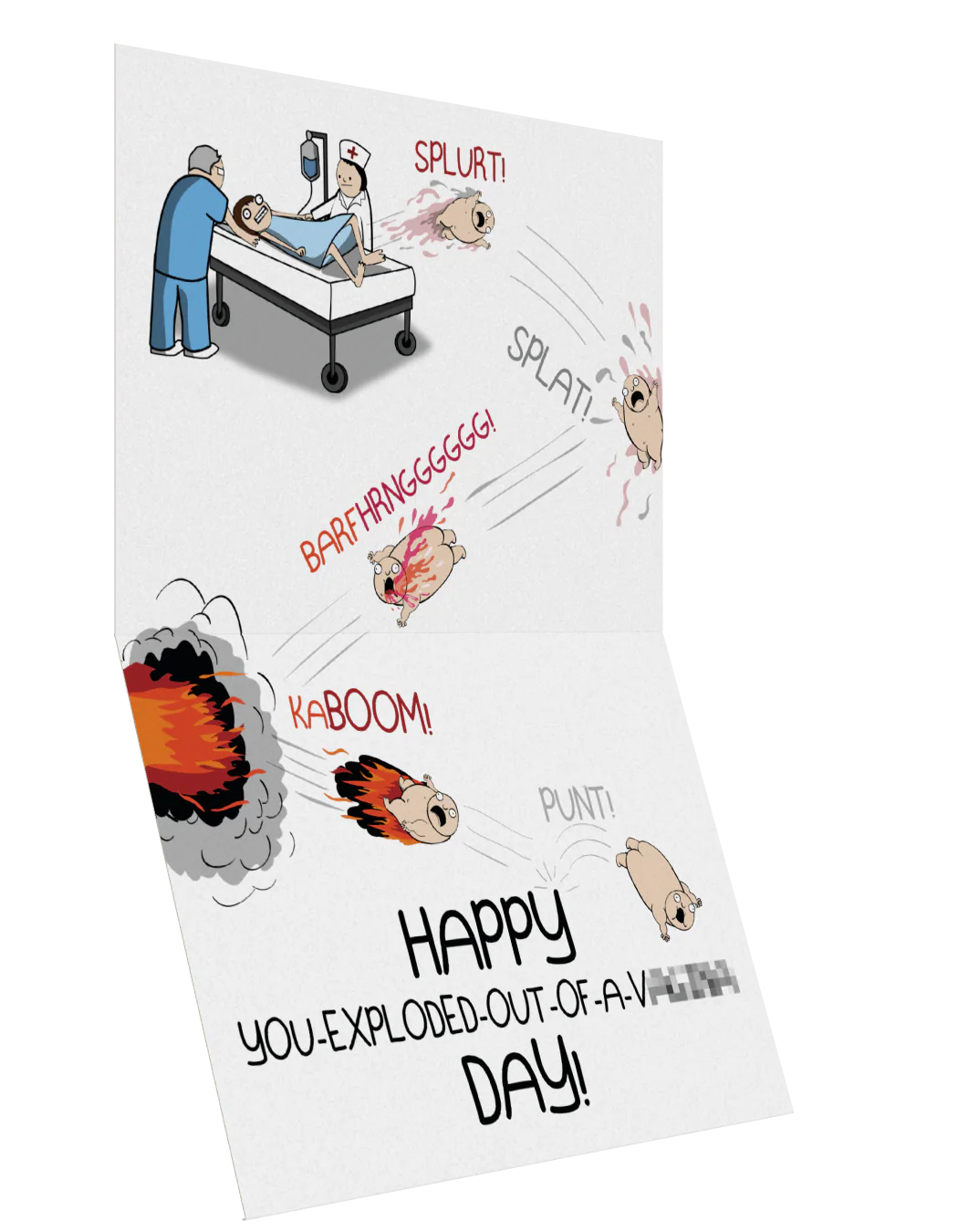 Flying Newborn - NSFW Birthday Card - Image 3